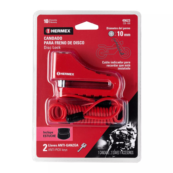 ‣ Candado freno disco 10mm HERMEX | Hermex