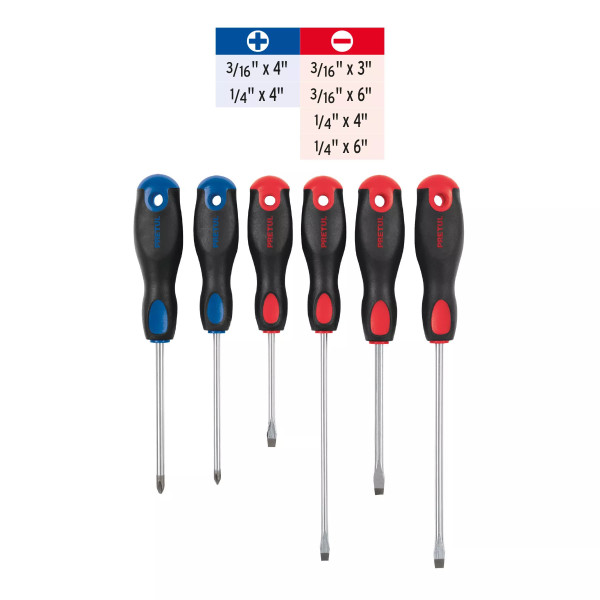 Juego De 6 Desarmadores Mango Comfort Grip, Pretul | Desarmadores, atornilladores y similares