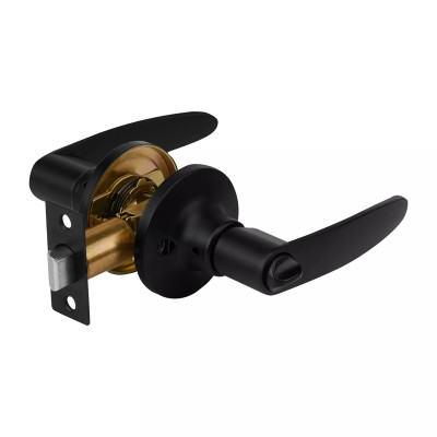 ‣ Cerradura manija "Turín" p/baño, negro | Hermex