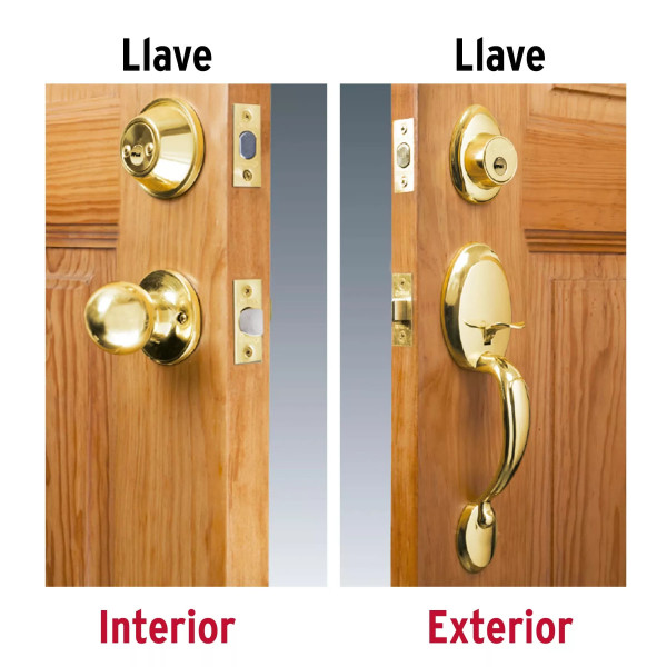 ‣ Cerradura manija "Milán" baño latón... | Hermex