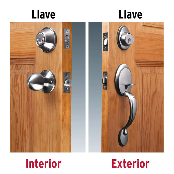 ‣ Jaladera y perilla Lugo llave-llave cromo mate... | Hermex