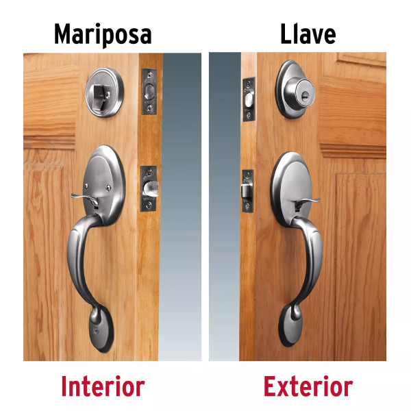 ‣ Doble jaladera y perilla mariposa cromo mate | Hermex