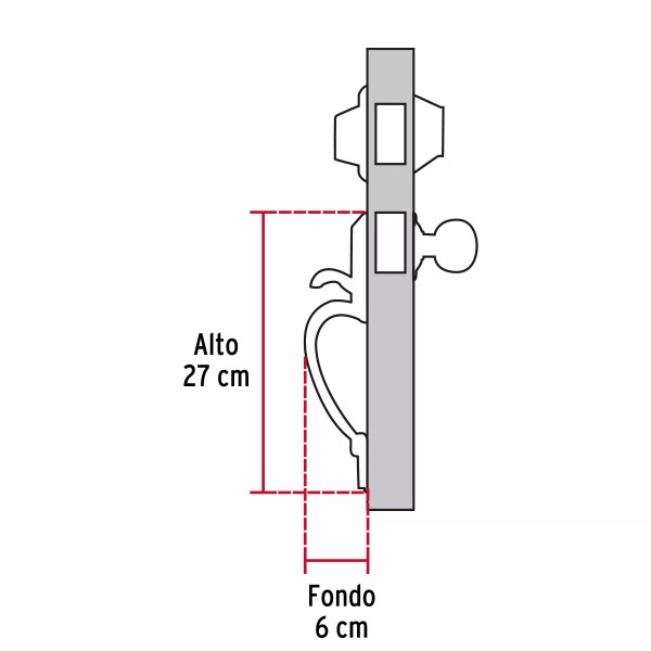 ‣ Jaladera y perilla Berna llave-llave, LB... | Hermex Basic
