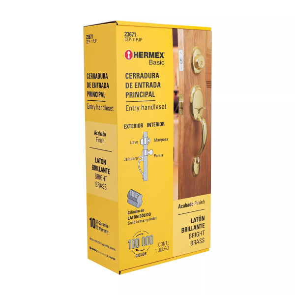 ‣ Jaladera y perilla Berna llave-mariposa, LB... | Hermex Basic