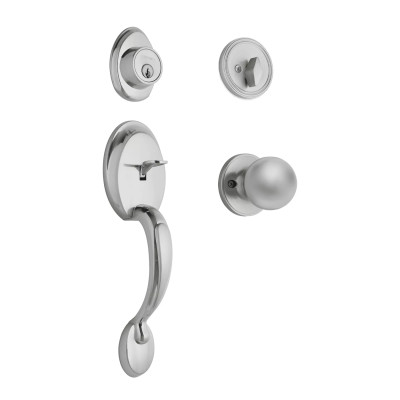 ‣ Jaladera y perilla Berna llave-mariposa, cromo mate... | Hermex Basic