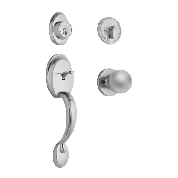 ‣ Jaladera y perilla Berna llave-mariposa, cromo mate... | Hermex Basic