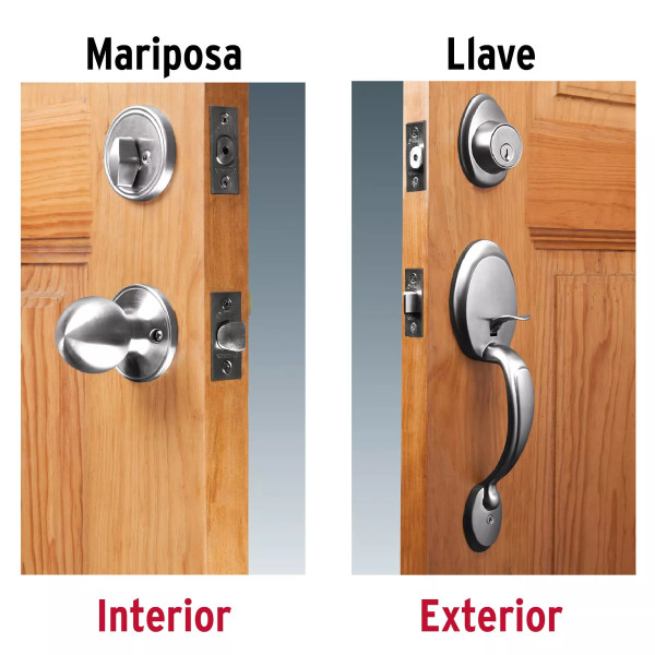 ‣ Jaladera y perilla Berna llave-mariposa, cromo mate... | Hermex Basic