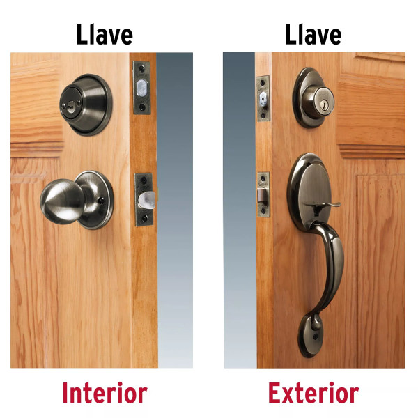 ‣ Jaladera y perilla Berna llave-llave LA... | Hermex Basic