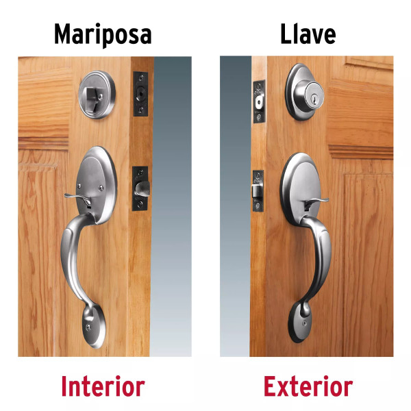 ‣ Doble jaladera y perilla Berna mariposa cromo mate | Hermex Basic