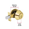 ‣ Cerrojo llave-llave latón brillante | Hermex