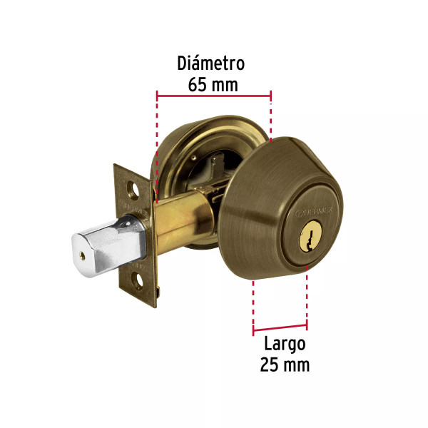 ‣ Cerrojo llave-llave cromo mate HERMEX | Hermex Basic
