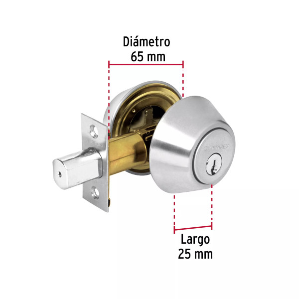 ‣ Cerrojo llave-mariposa cromo mate HERMEX | Hermex Basic