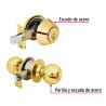 ‣ Combo cerraduras llave-llave latón brillante... | Hermex Basic