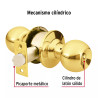 ‣ Cerradura esfera latón brillante HERMEX | Hermex