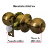 ‣ Cerradura esfera recámara latón antiguo HERMEX | Hermex
