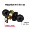 ‣ Cerradura pomo negra esfera recámara HERMEX | Hermex