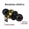 ‣ Cerradura pomo negra esfera baño HERMEX | Hermex