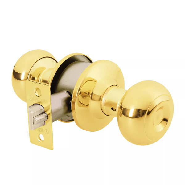 ‣ Cerradura oval latón brillante para entrada | Hermex