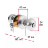 ‣ Cerradura oval recámara cromo mate, HERMEX | Hermex