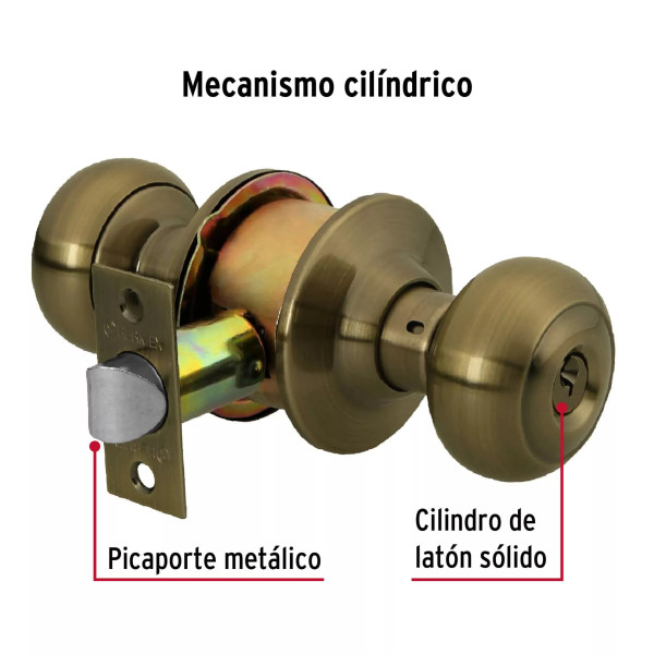 ‣ Cerradura oval entrada latón antiguo HERMEX | Hermex