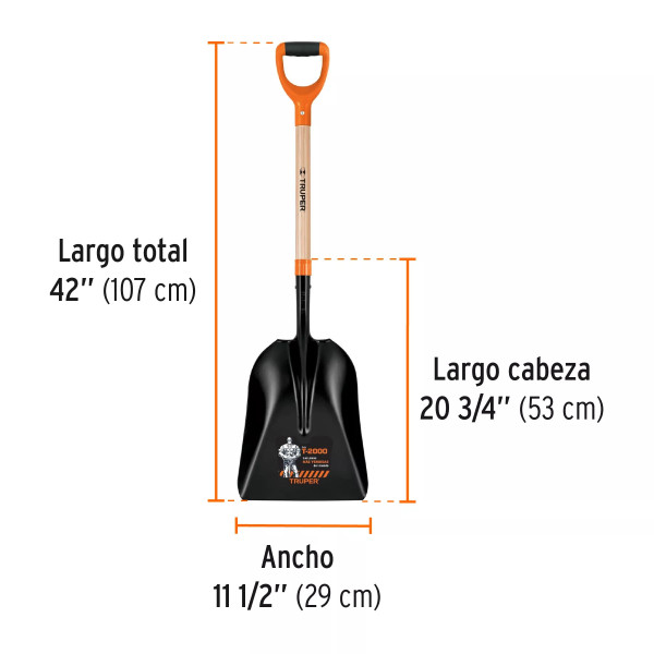 Pala Carbonera Chica T-2000, Puño 'Y', Truper | Palas, Piochas, Azadones y Similares