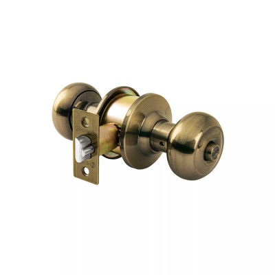 ‣ Cerradura oval recámara latón antiguo | Hermex