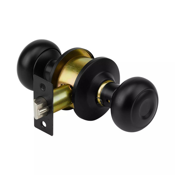 ‣ Cerradura pomo oval negra para entrada | Hermex
