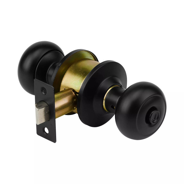 ‣ Cerradura pomo negra oval para baño HERMEX | Hermex