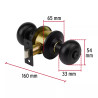 ‣ Cerradura pomo negra oval para baño HERMEX | Hermex