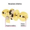 ‣ Cerradura esfera cilíndrico brillante BASIC | Hermex Basic