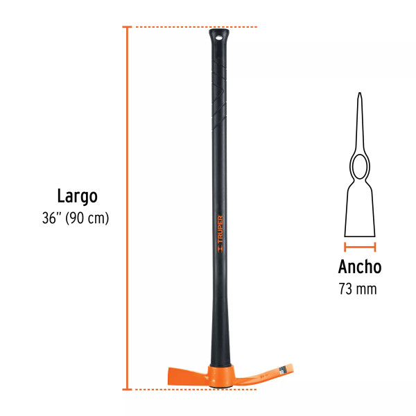 Talacho-Hacha 2.5 Lb Con Mango De Fibra De Vidrio De 36' | Palas, Piochas, Azadones y Similares