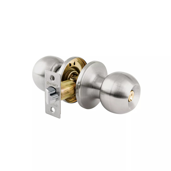 ‣ Cerradura tipo esfera cromo, tubular y recámara | Hermex Basic