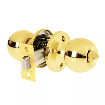 ‣ Cerradura esfera tubular baño brillante BASIC | Hermex Basic