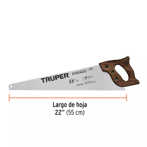 Serrucho 22' Dorado, 7 Dpp, Truper | Serruchos, Hachas, Machetes y Similares