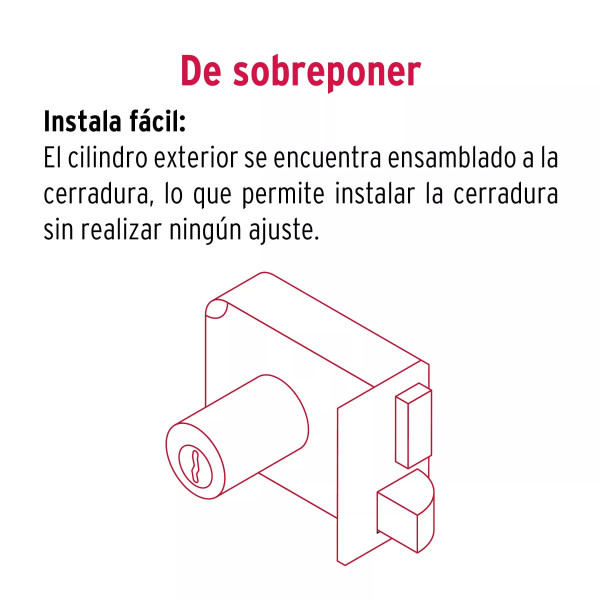 ‣ Cerradura sobreponer der instala-fácil, tradicional... | Hermex