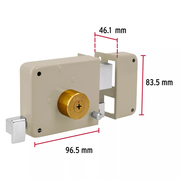 ‣ Cerradura sobreponer der instala-fácil, llave tetra... | Hermex