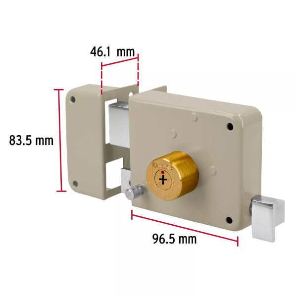‣ Cerradura sobreponer izq instala-fácil, llave tetra... | Hermex