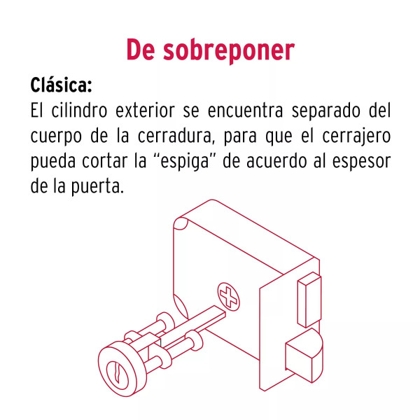 ‣ Cerradura sobreponer izq. clásica llave tetra | Hermex