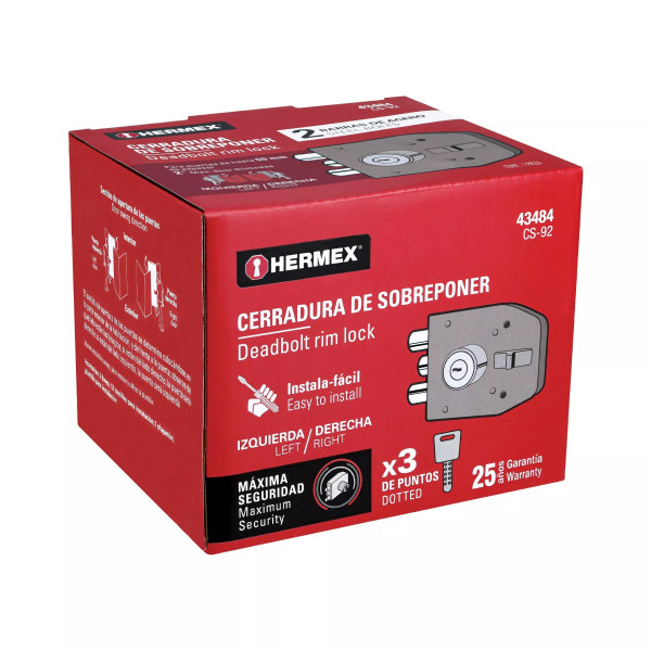 ‣ Cerradura sobreponer 2 barras... | Hermex