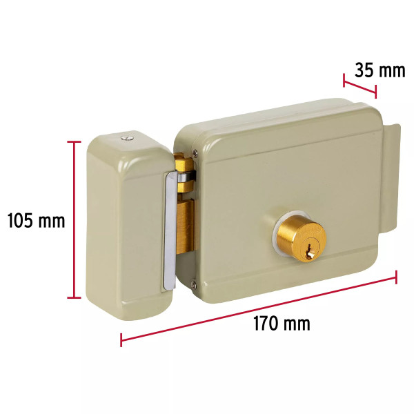 ‣ Cerradura electromecánica sin botón, izq. | Hermex