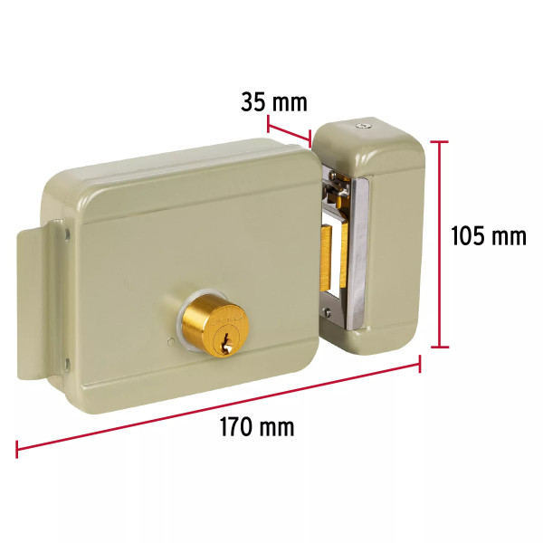 ‣ Cerradura electromecánica sin botón, derecha... | Hermex