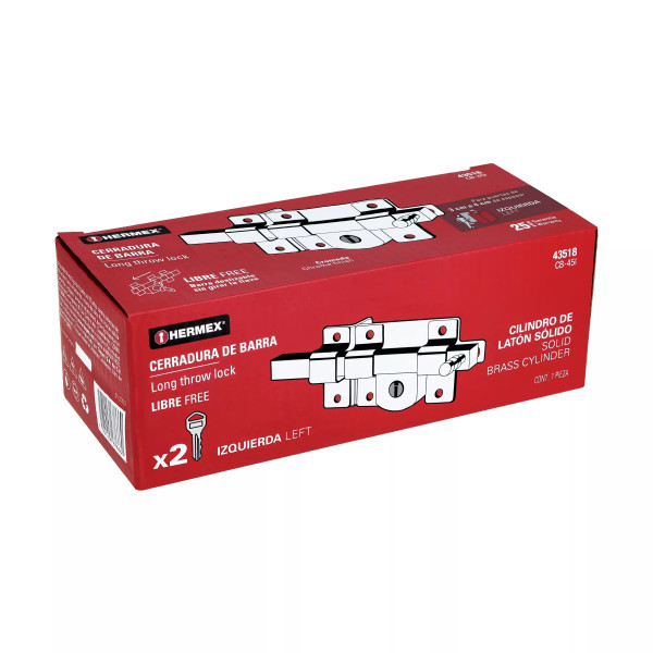 ‣ Cerradura de barra libre, izq. HERMEX | Hermex