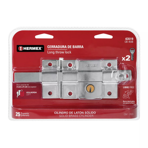 ‣ Cerradura de barra libre izquierda HERMEX | Hermex