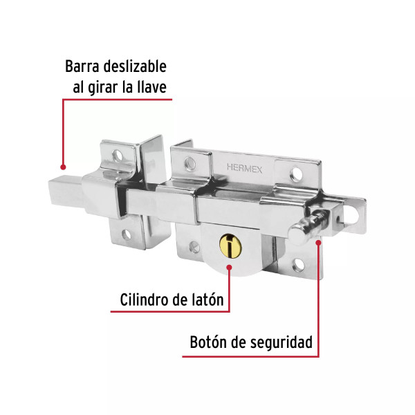 ‣ Cerradura fija izquierda HERMEX | Seguridad en casa | Hermex