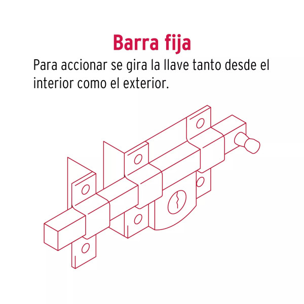 ‣ Cerradura de barra fija HERMEX | Hermex