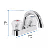 ‣ Mezcladora 4" lavabo cuell... manerales acrílico | Foset