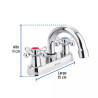 ‣ Mezcladora 4" para lavabo, cuello curvo | Foset