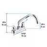 ‣ Mezcladora 4" para lavabo, tubular y manerales | Foset
