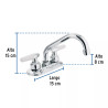 ‣ Mezcladora 4" lavabo, cuello tubular, manerales... | Foset