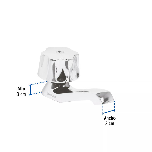 ‣ Llave individual lavabo, maneral metálico | Foset